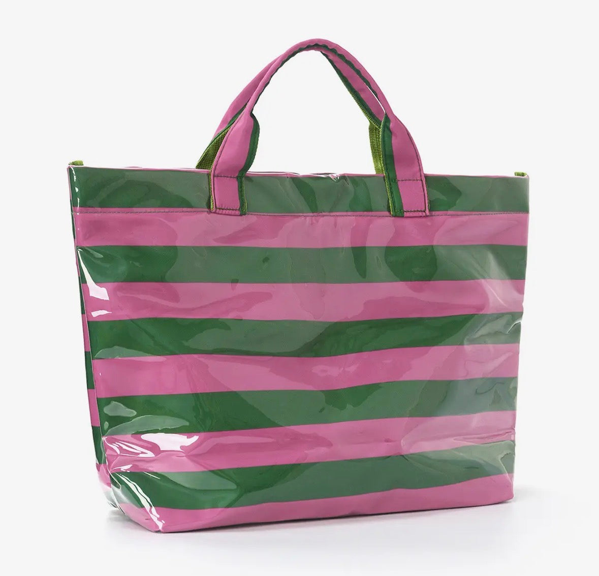 Colorblock Striped Tote Bag - Waterproof Beach Bag