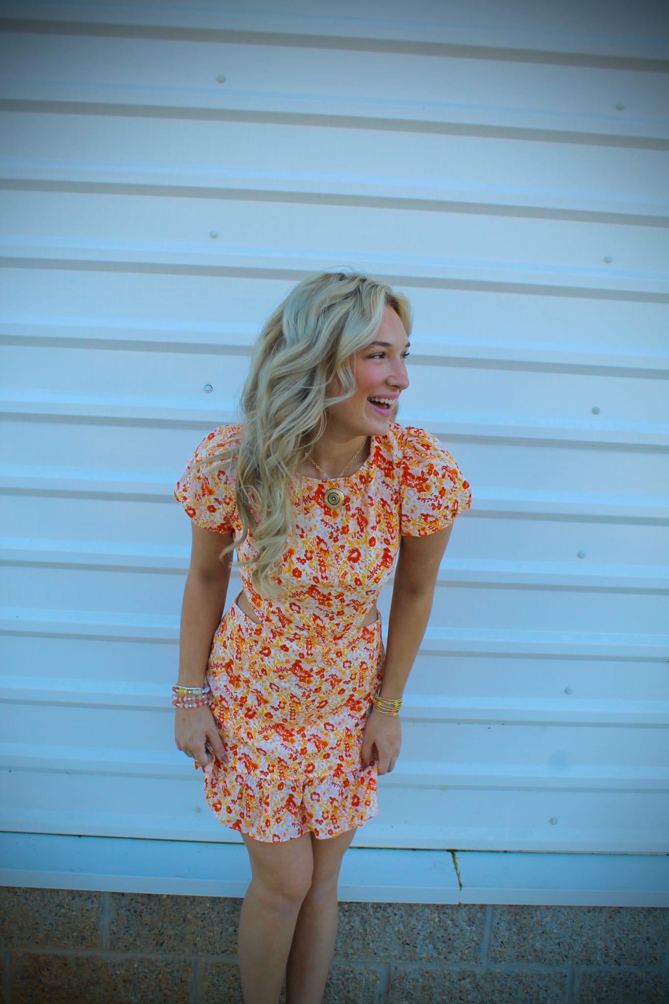 MINI DRESS W/ CUTOUTS AT THE BACK AND SIDES: ORANGE