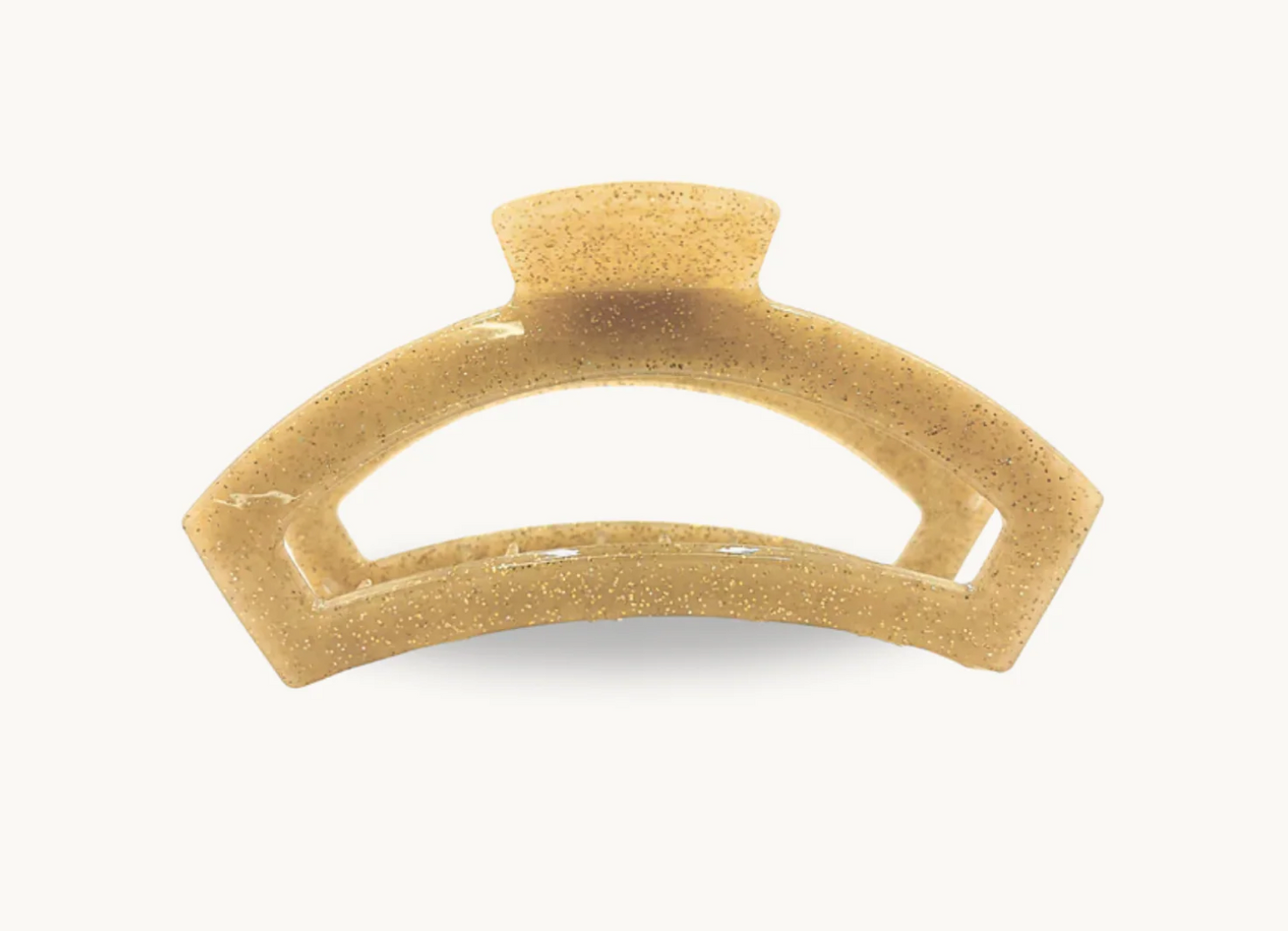 Open Gold Glitter Medium Hair Clip