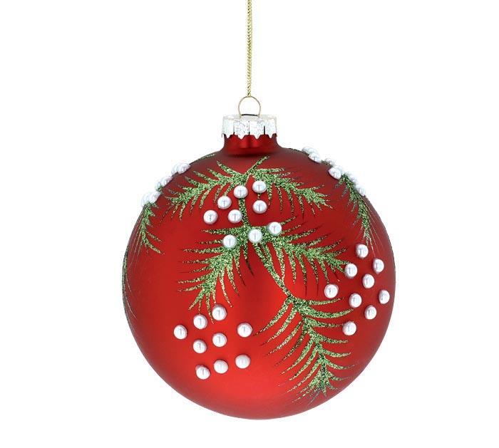 Glass Pine Needles & Dots Ornament