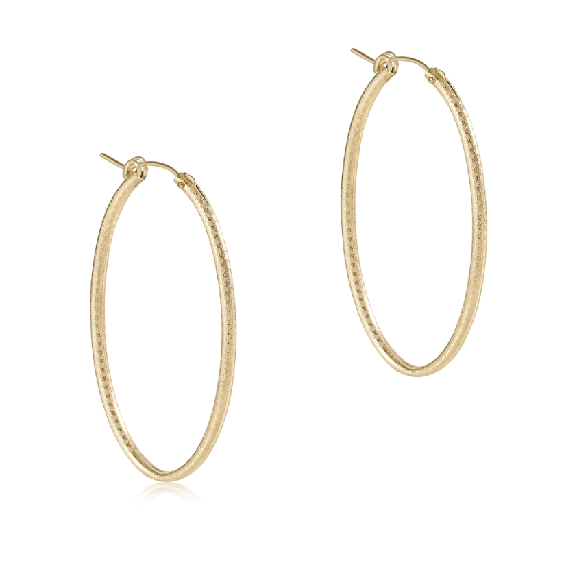 Oval Gold 2" Hoop - Textured