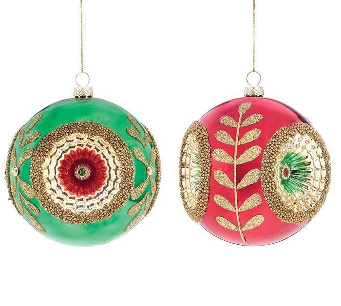 Large Round Retro Red & Green