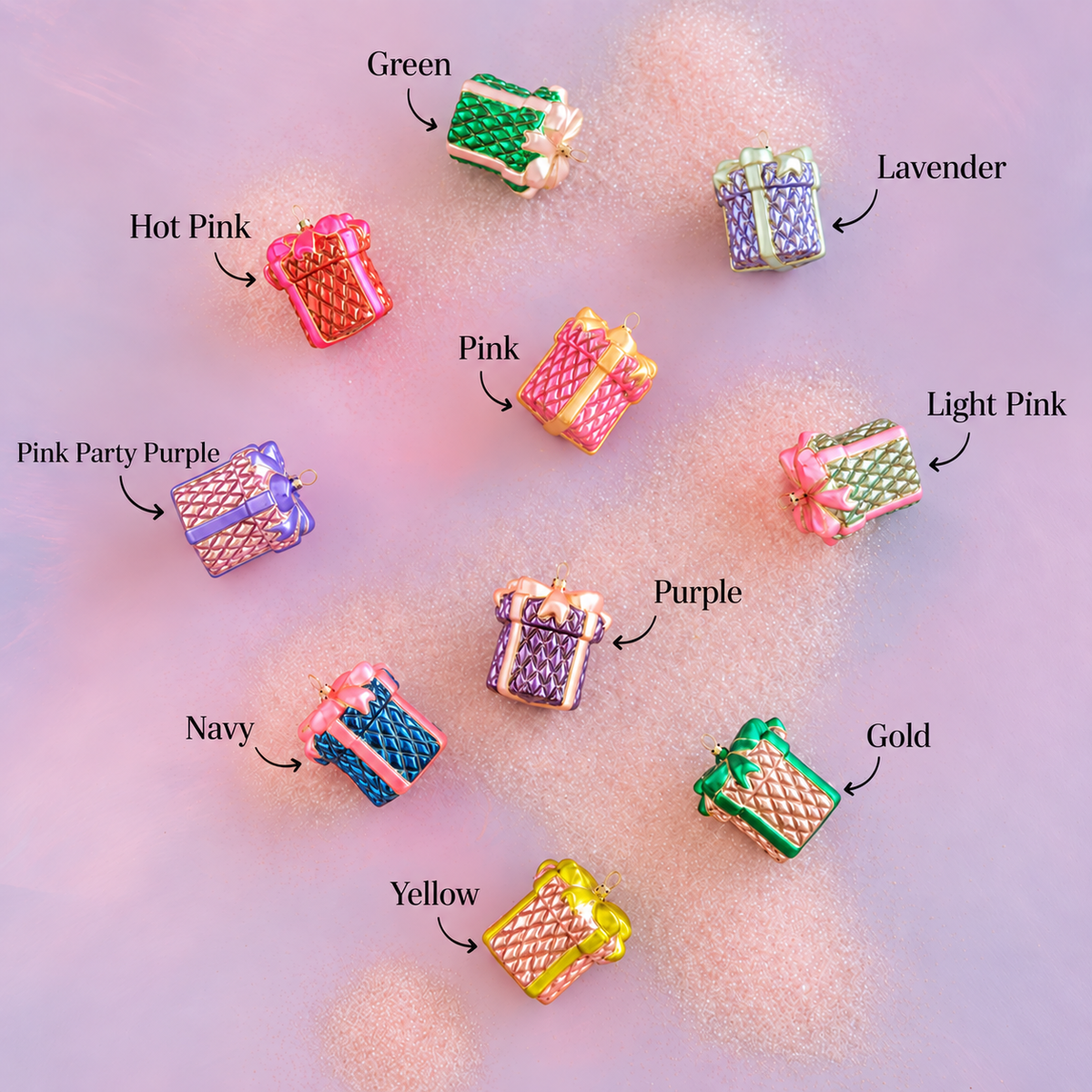 Glass Trapunto Gift Ornament