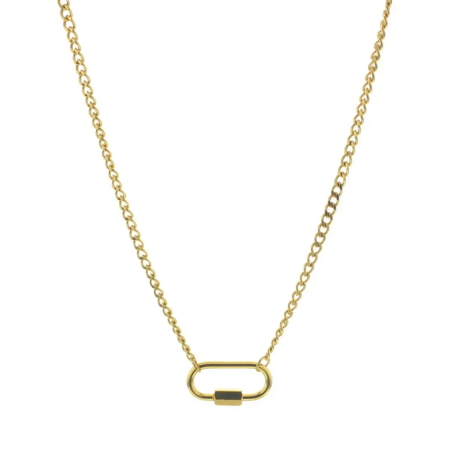 Gold Charm Carabiner Chain