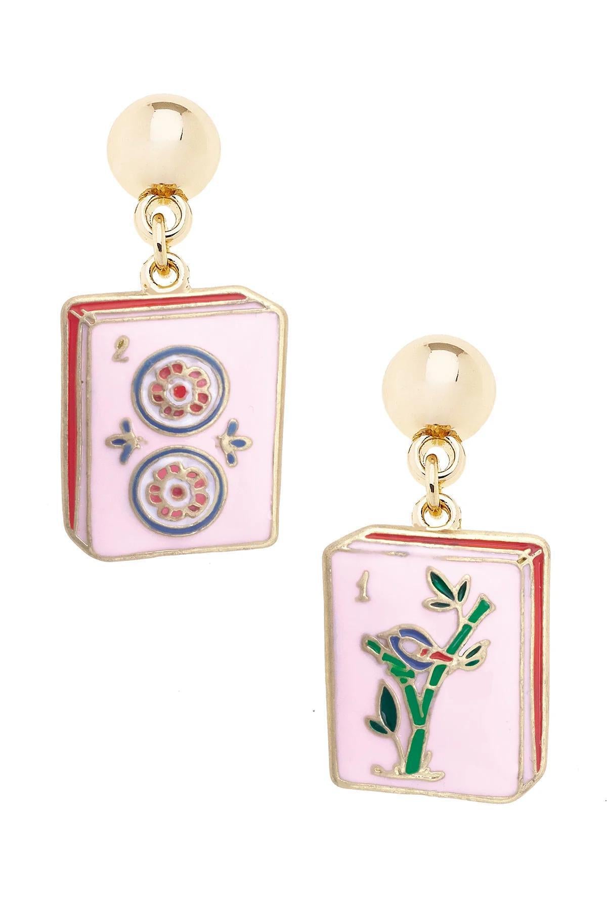 Charmed By Canvas Mahjong Earrings