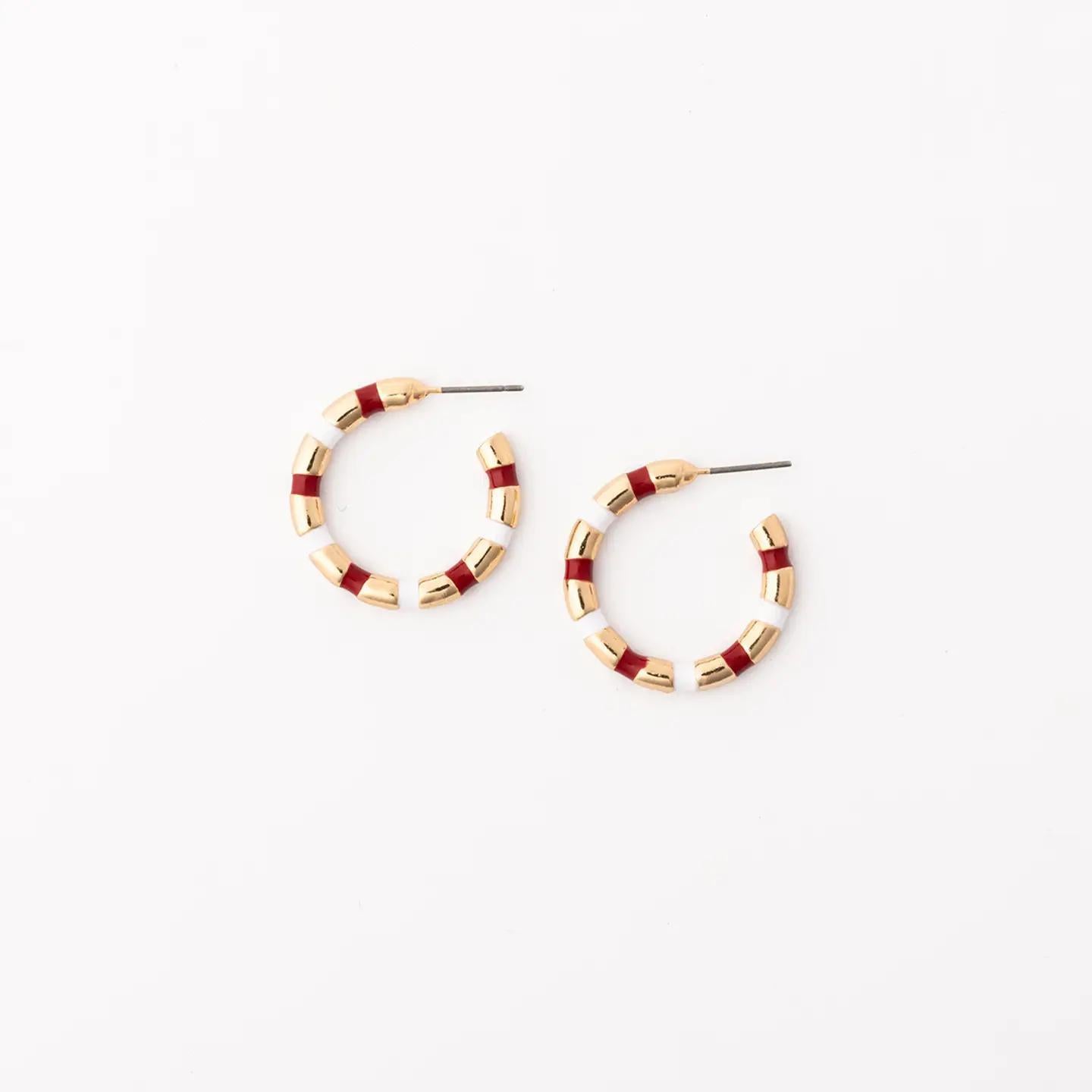 Earrings Nellie Crimson & White S