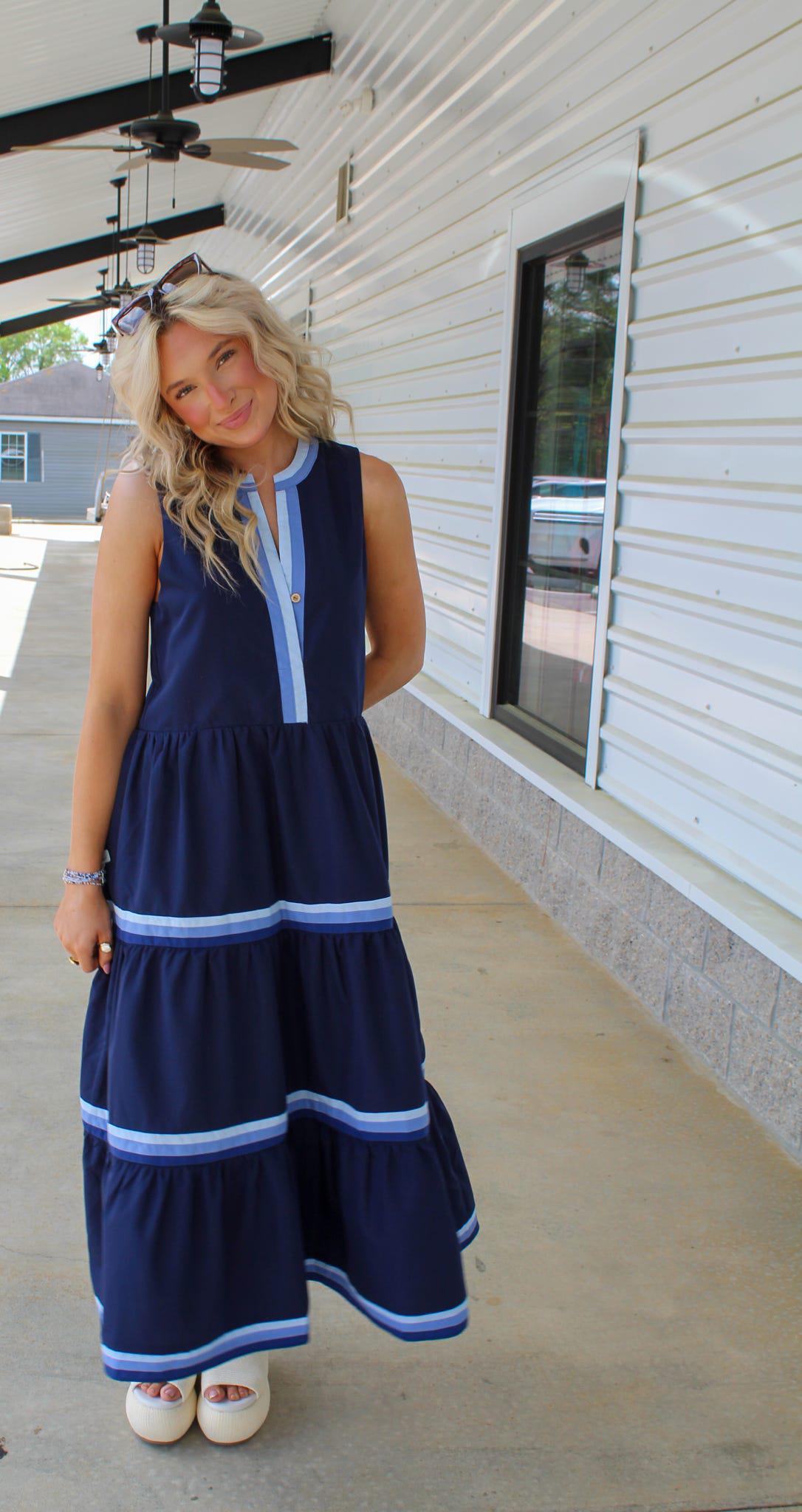 Nala Navy Midi Dress