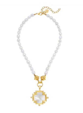 Mother of Pearl Cross Necklace