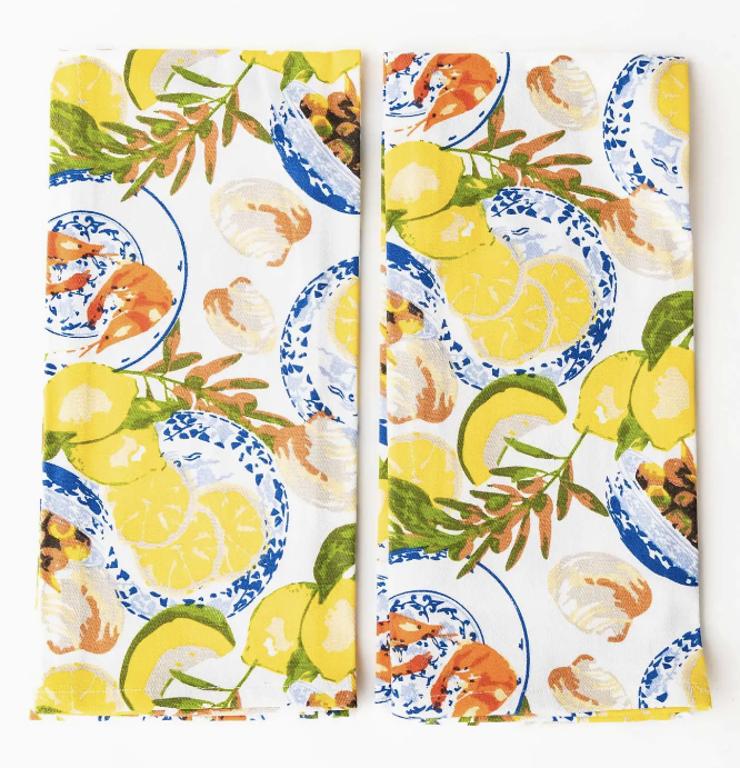 Lemon Santorini Kitchen Towel Set 2pc
