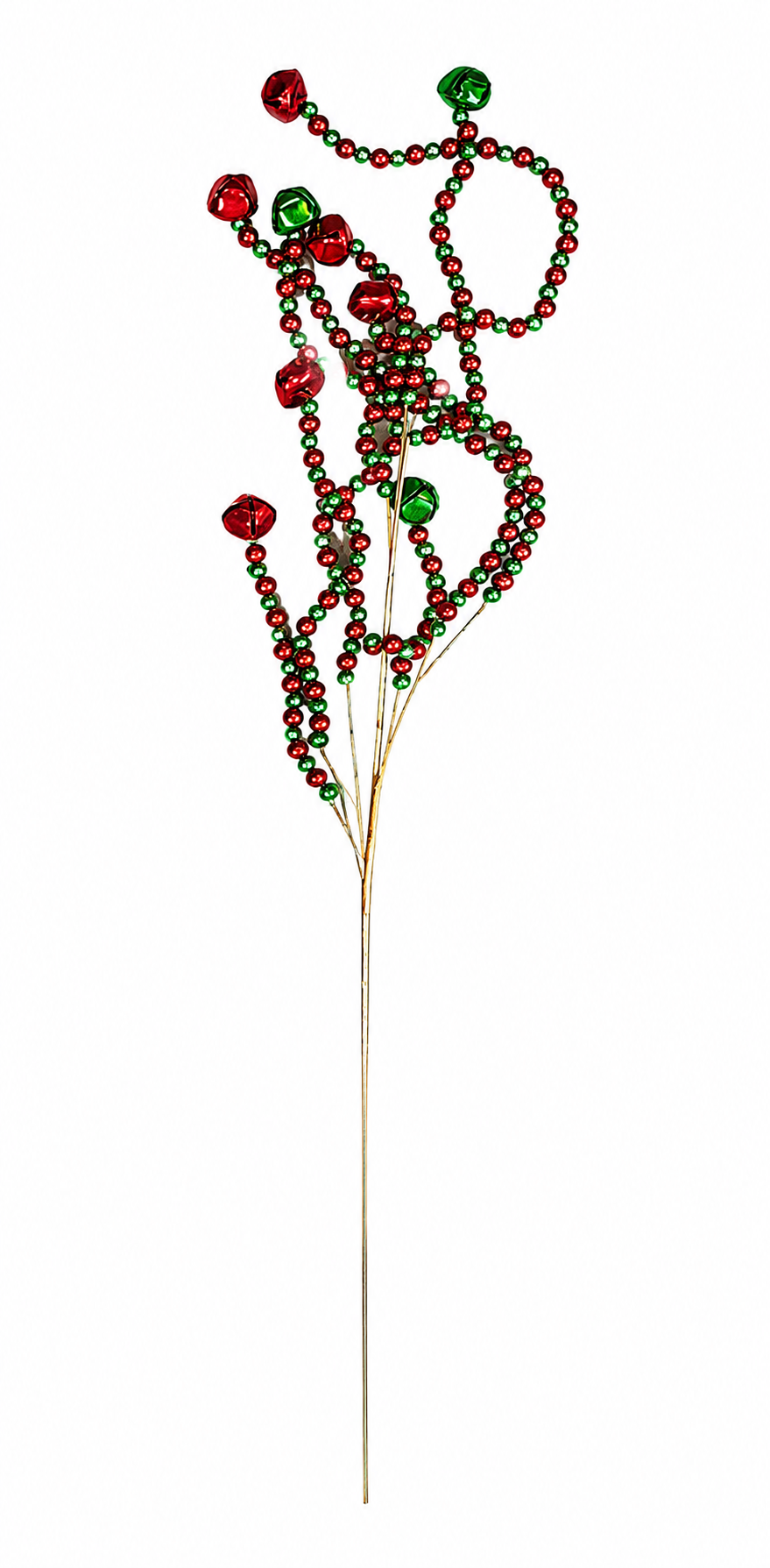 25" Red & Green Beaded Christmas Tree Spray Decor