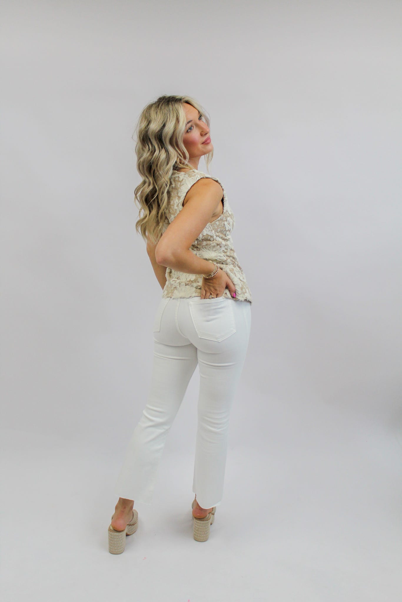Miranda Tan Embroidered Vest