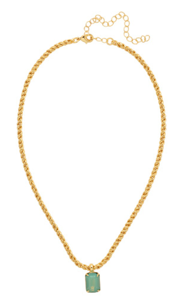 Emerald Rope Chain Pendant Necklace