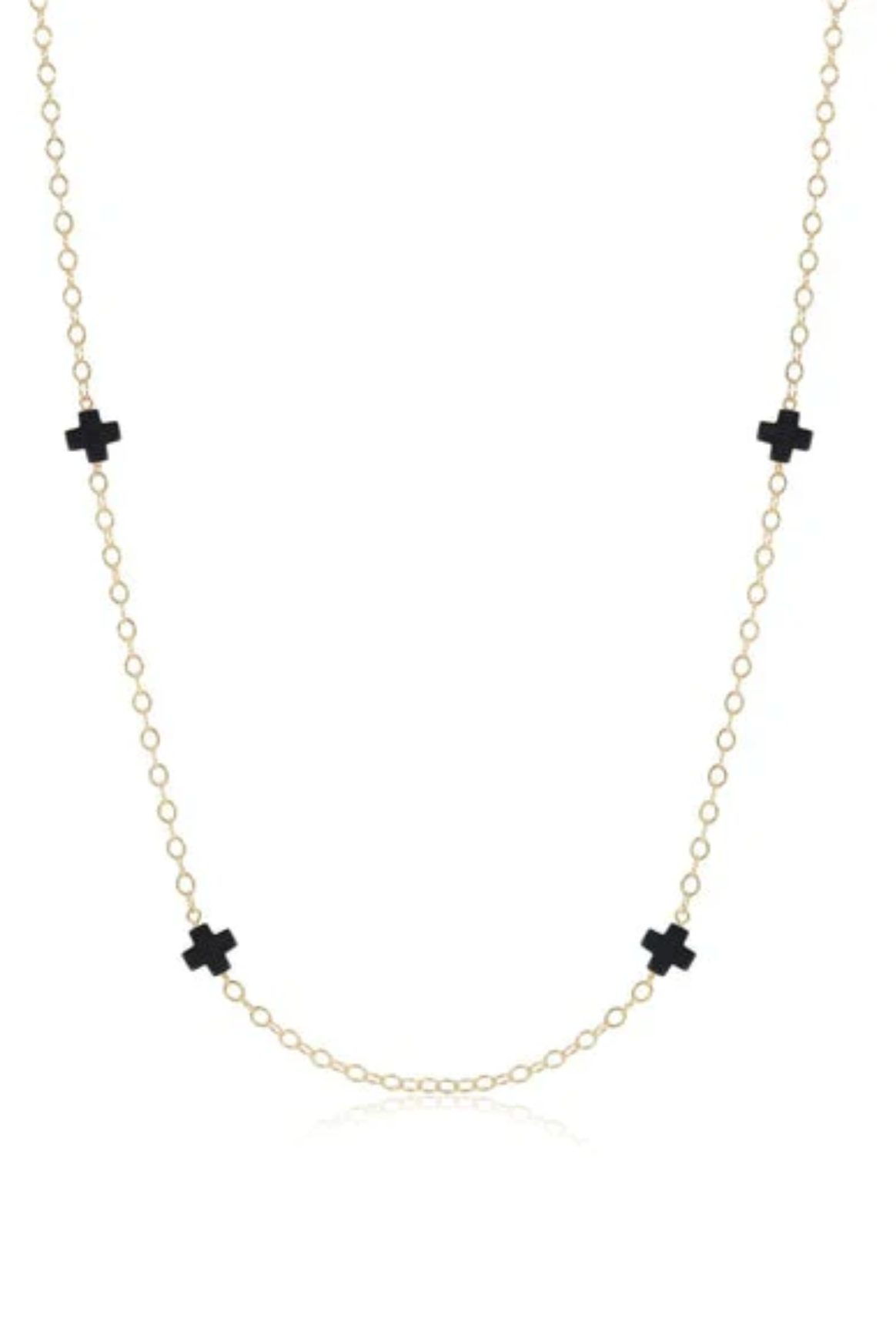 41'' Necklace Simplicity Chain Gold - Signature Cross Navy