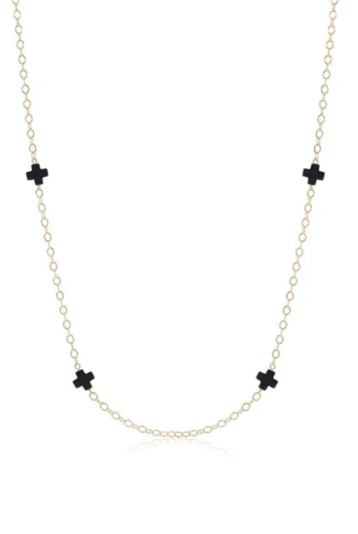 41'' Necklace Simplicity Chain Gold - Signature Cross Navy
