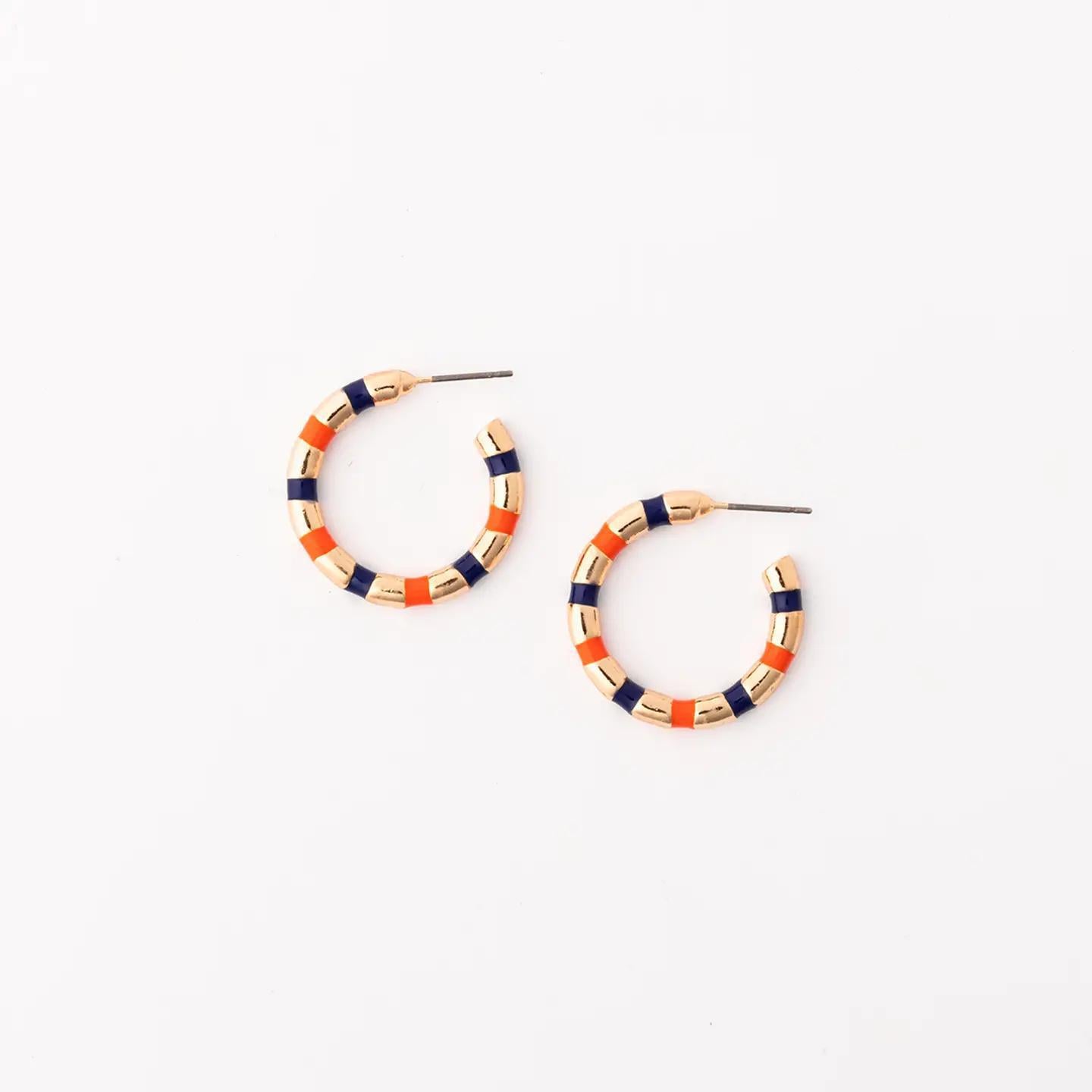 Earrings Nellie Navy & Orange S