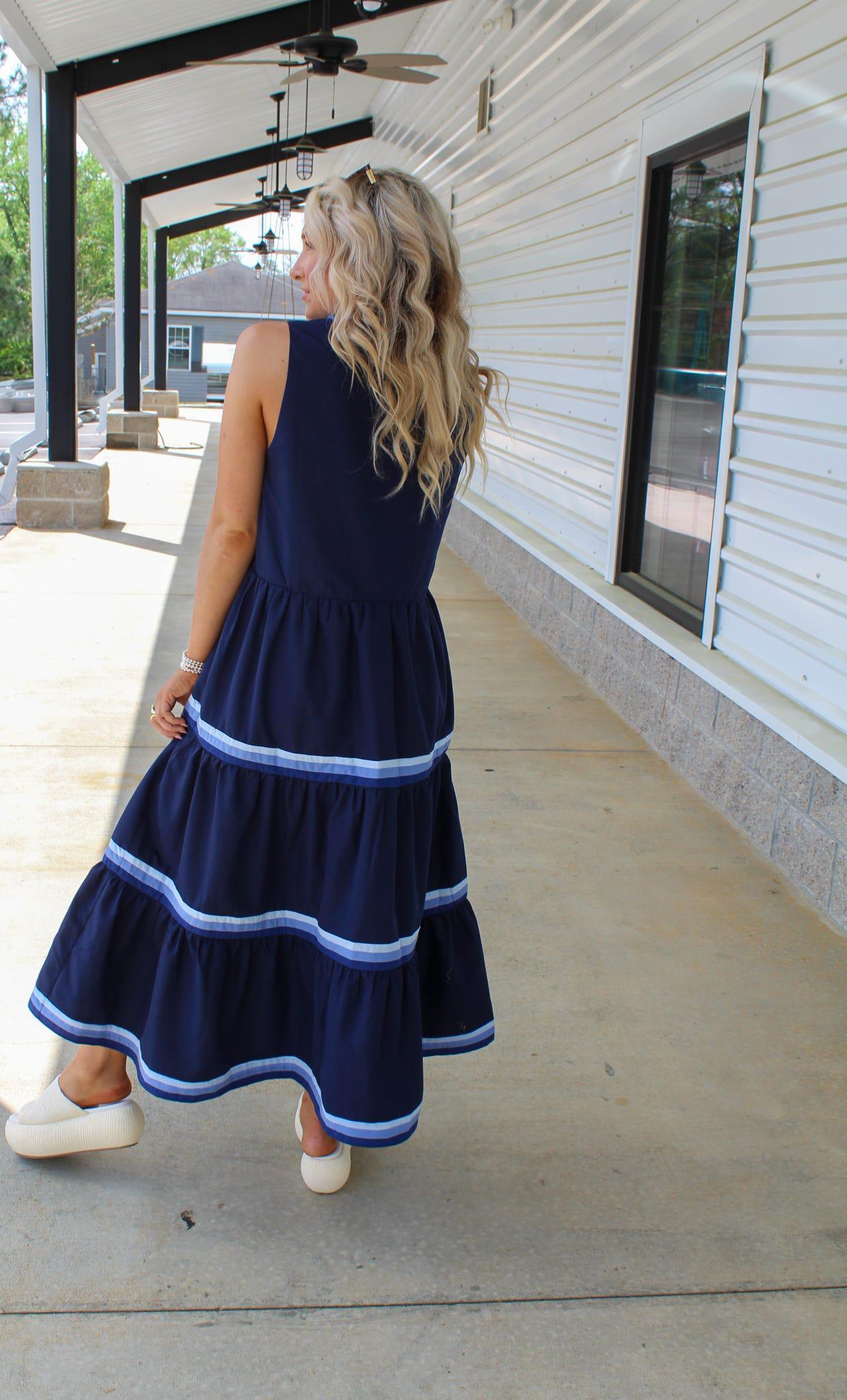 Nala Navy Midi Dress