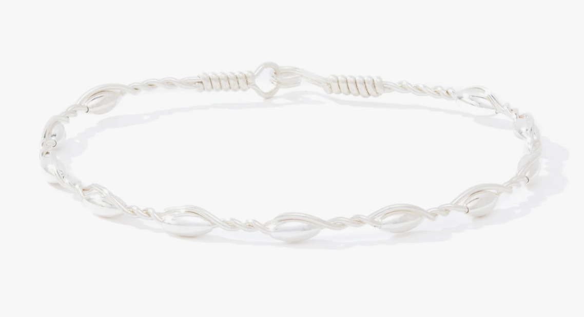 Graceful Bracelet - 14K Sterling Silver with Silver Beads
