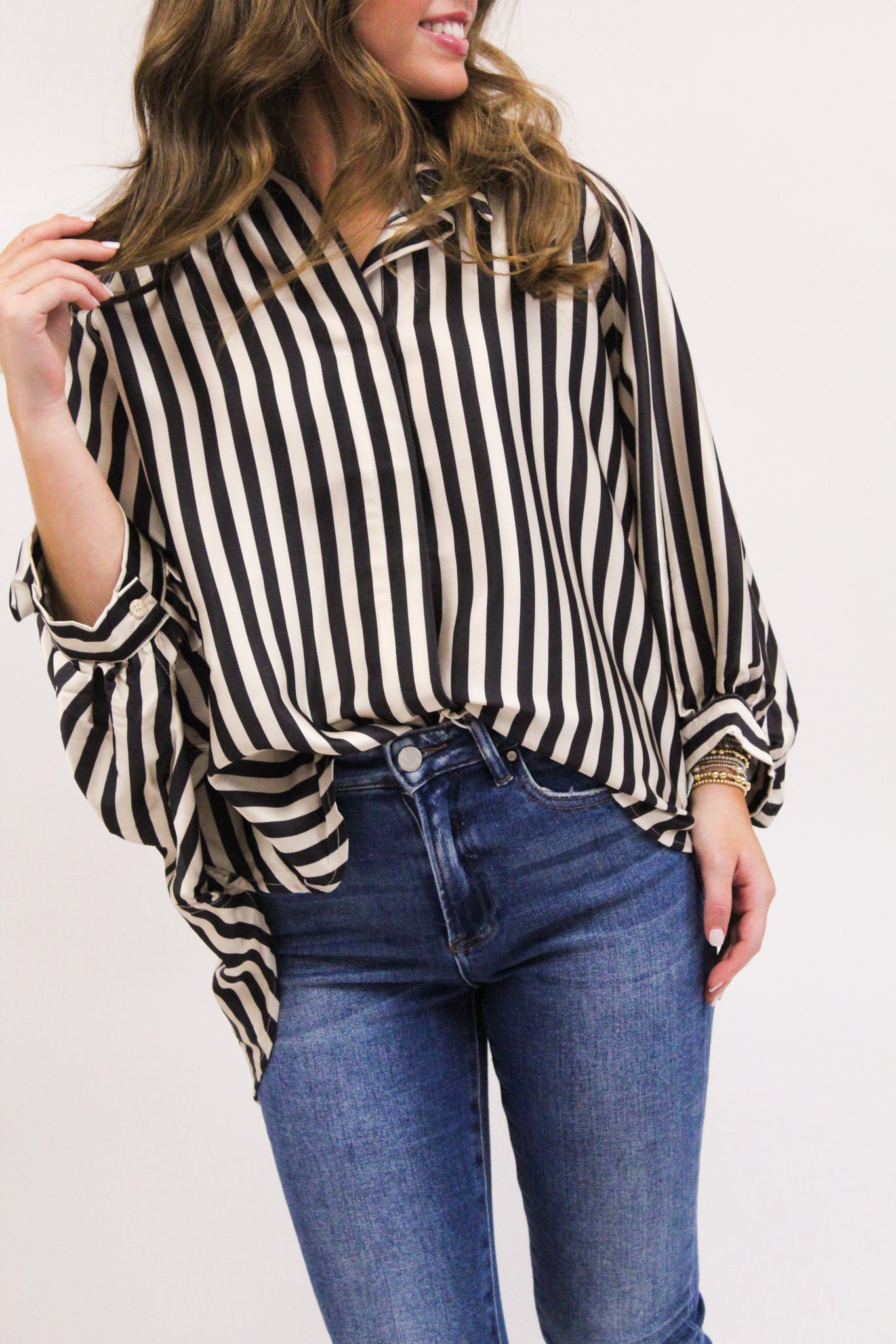 Smitten Stripe Top - Black