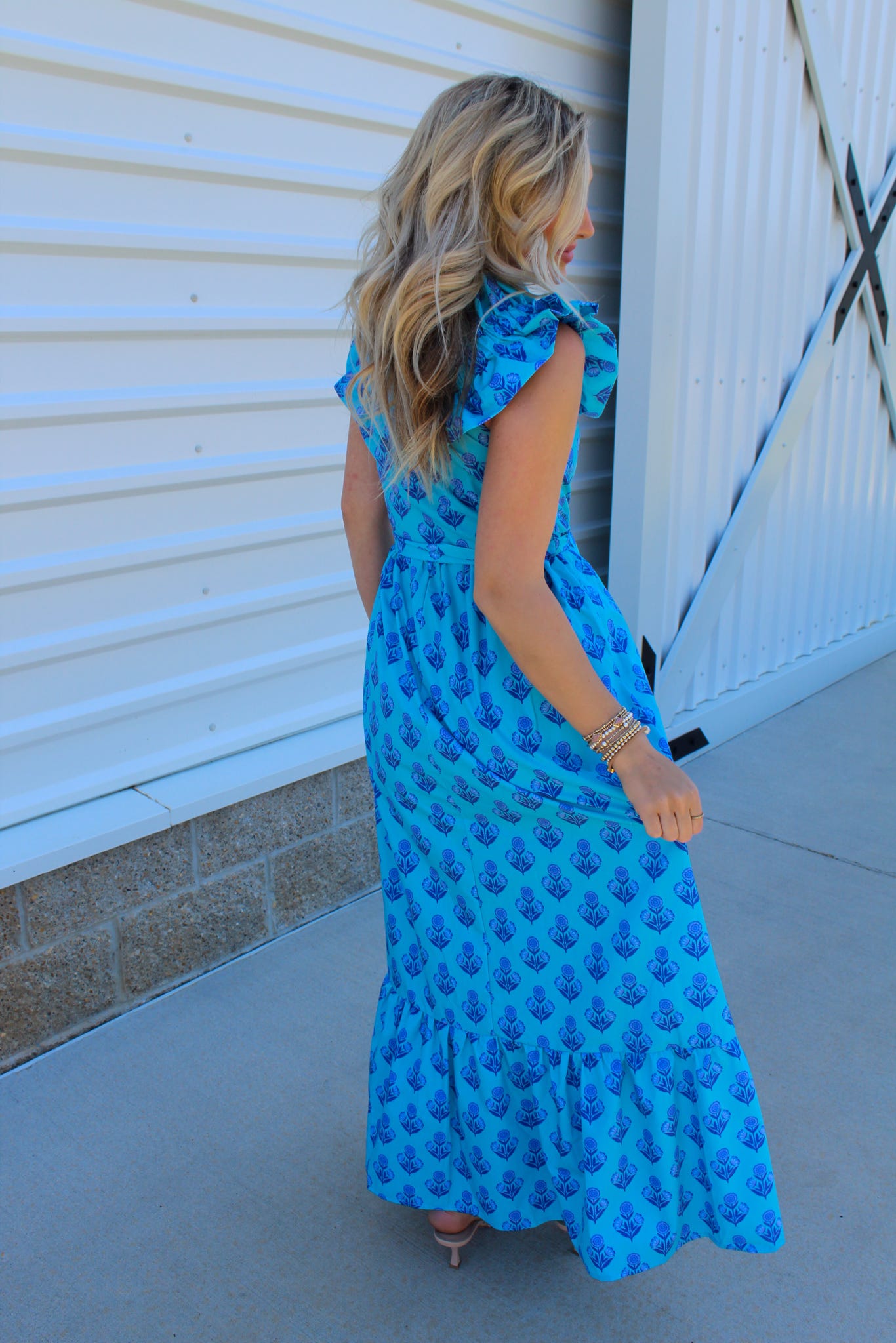 Seabreeze Amalfi Blue Tiered Maxi Dress