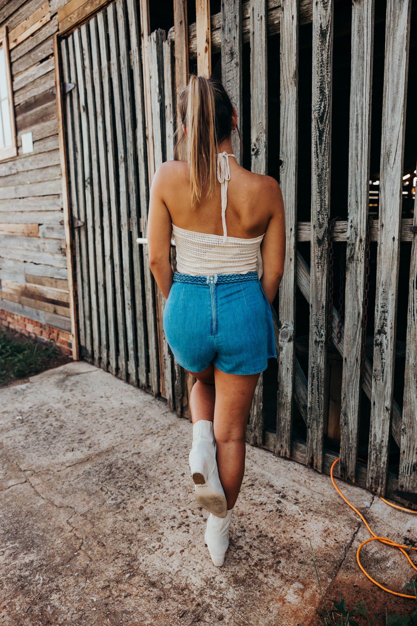 Skort with Knot Detail Band