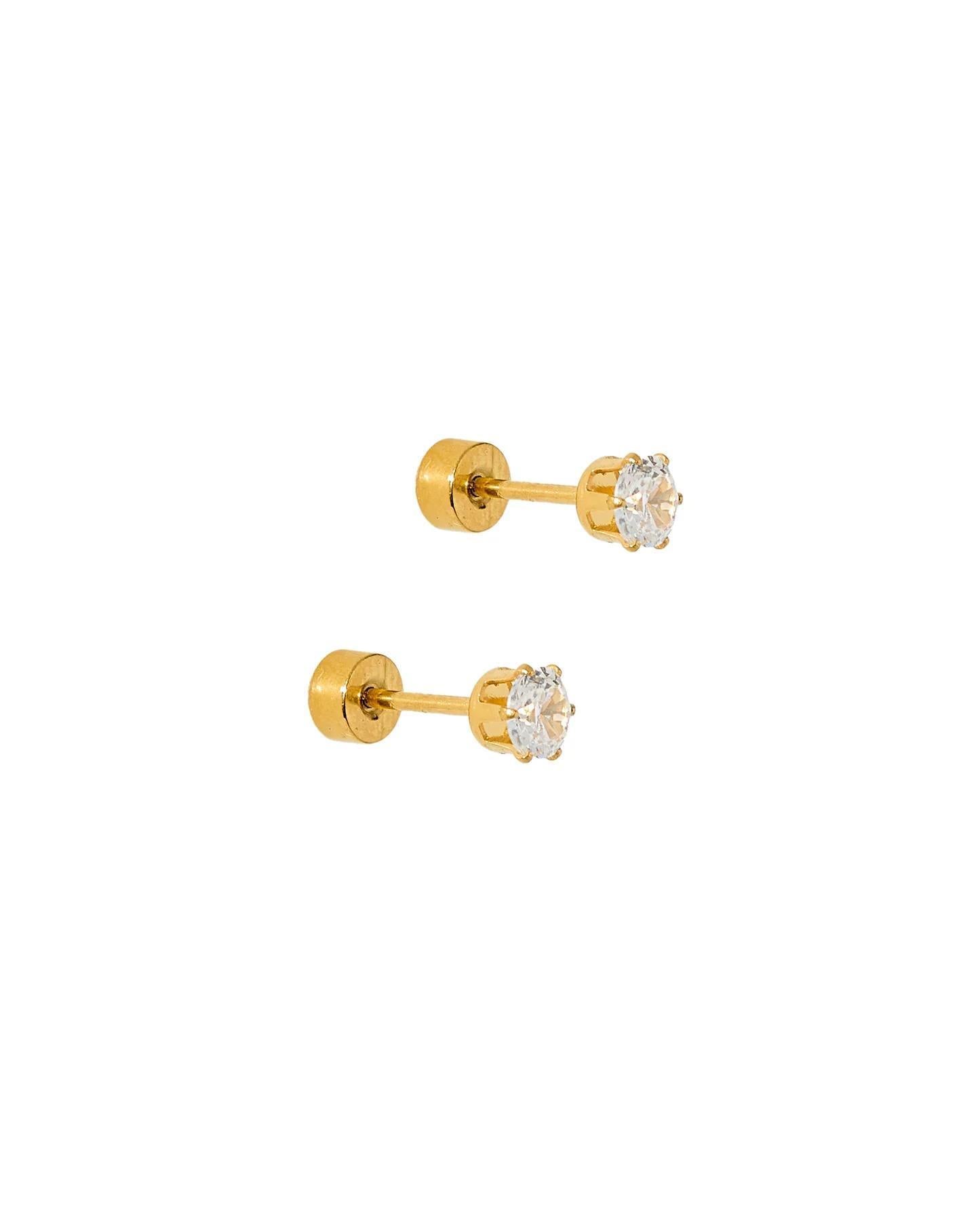 Gold Helen Screwback Stud Earrings