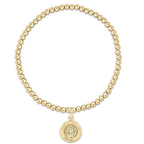 Classic Gold 3mm Bead Bracelet - Protection Gold Disc