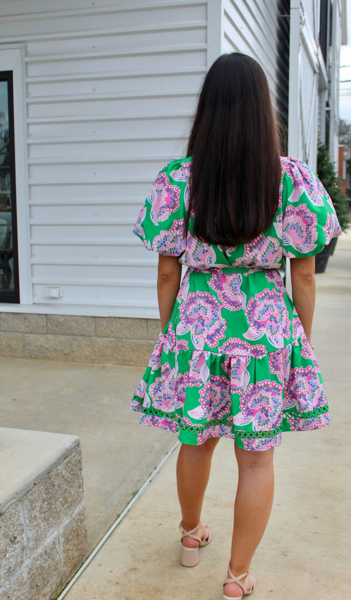 Dress Addison Petal Tango Green & Pink