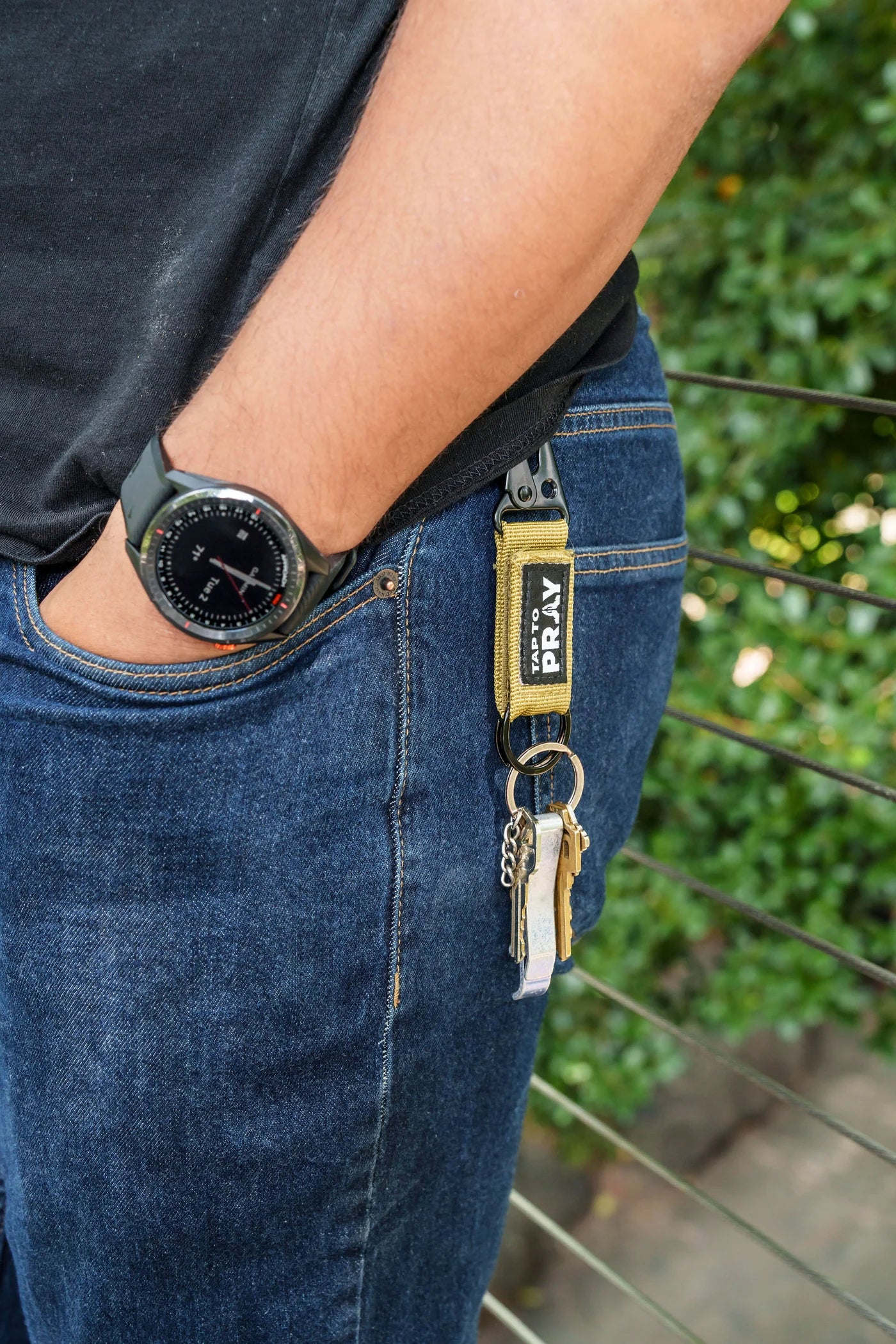 Tap To Pray Tactical Carabiner Keychain