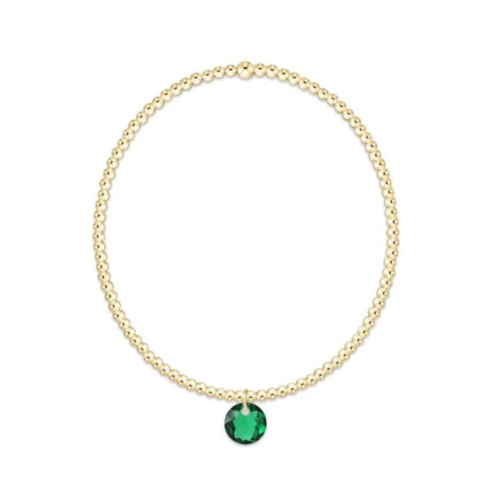 Classic Gold 2mm Bracelet- Reflection Small Charm- 05