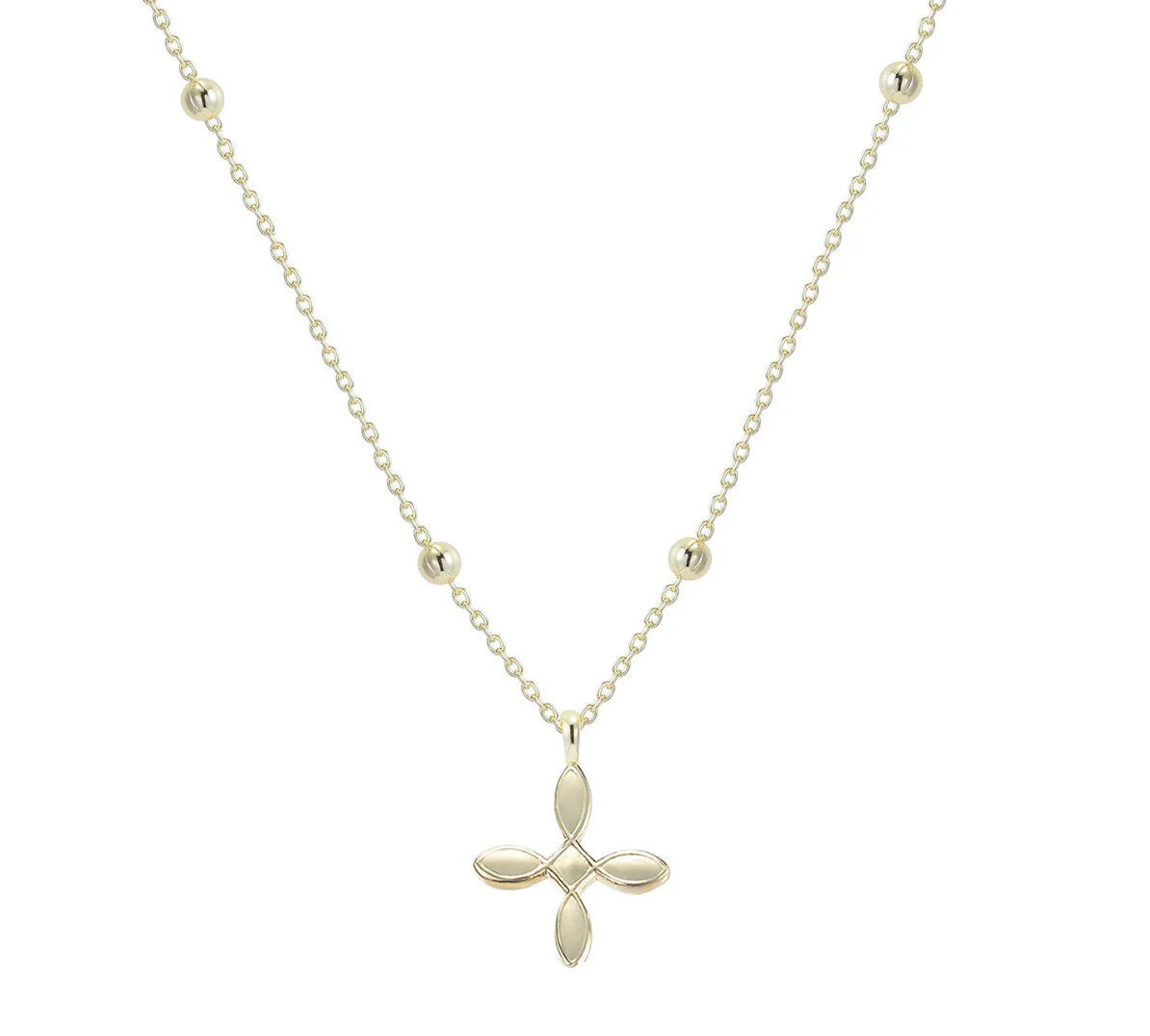 Enamel Cross Drop Necklace
