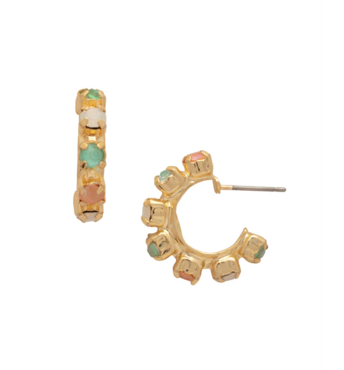 Marnie Hoop Earrings: Mango Mint
