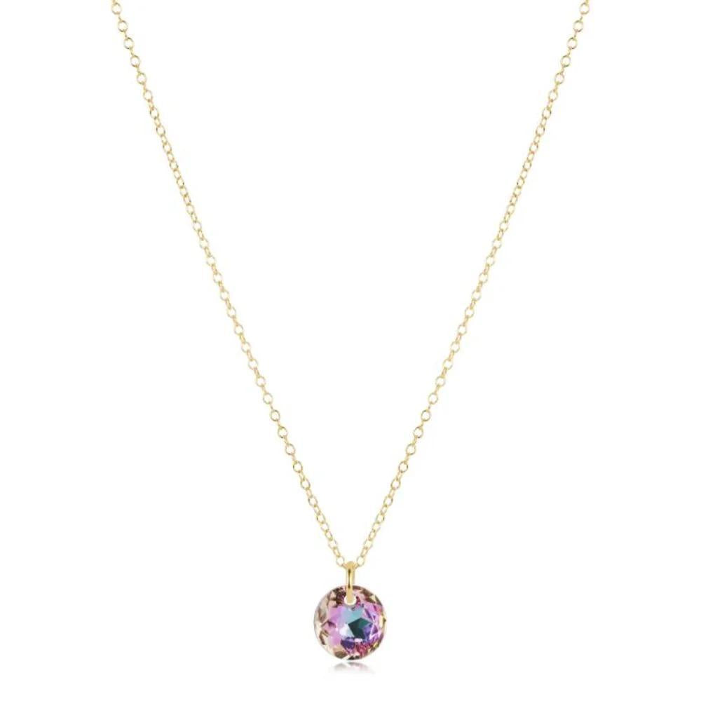16" Necklace Gold- Reflection Small Charm 06