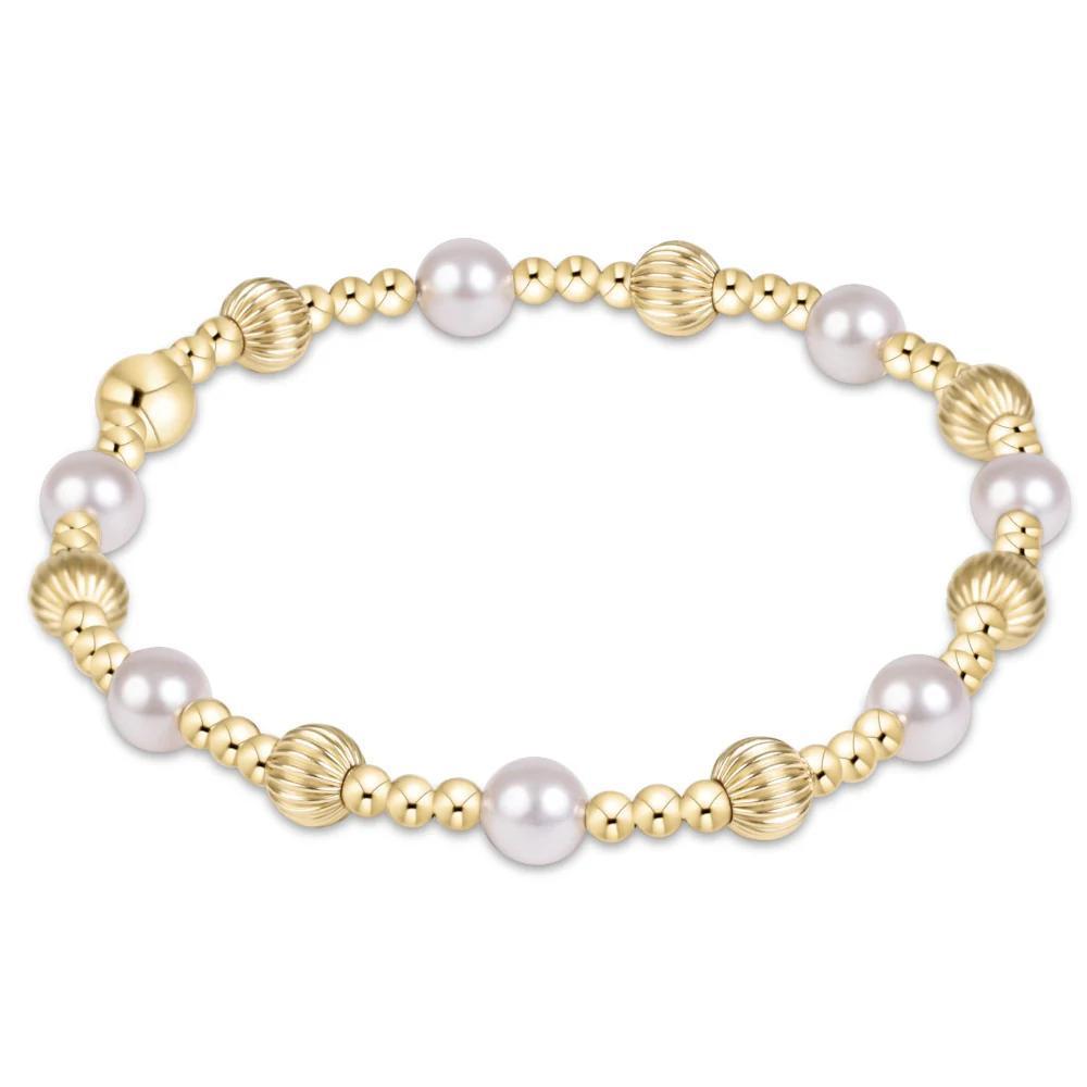 Dignity Sincerity Gold 5mm Bracelet - Pearl