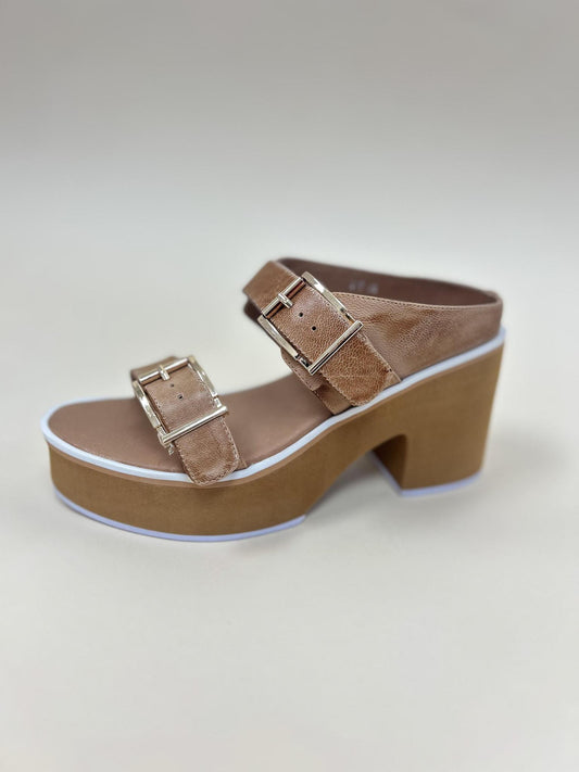 Iggy Double Buckle Clog Heel Wedge