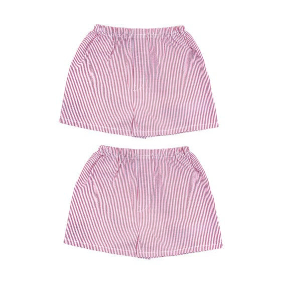 Red Seersucker Shorts 0-6M