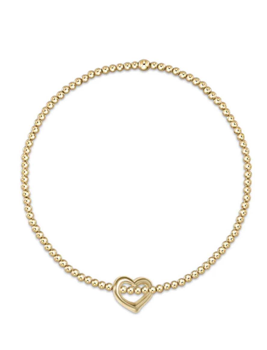 Enewton Extends - Classic Gold 2.5mm Bead Bracelet - Love Gold Charm