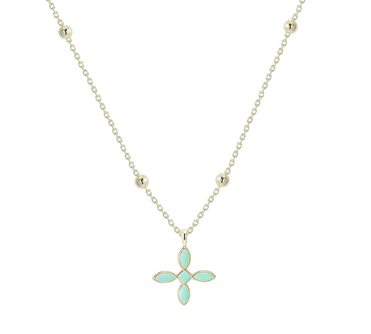 Enamel Cross Drop Necklace