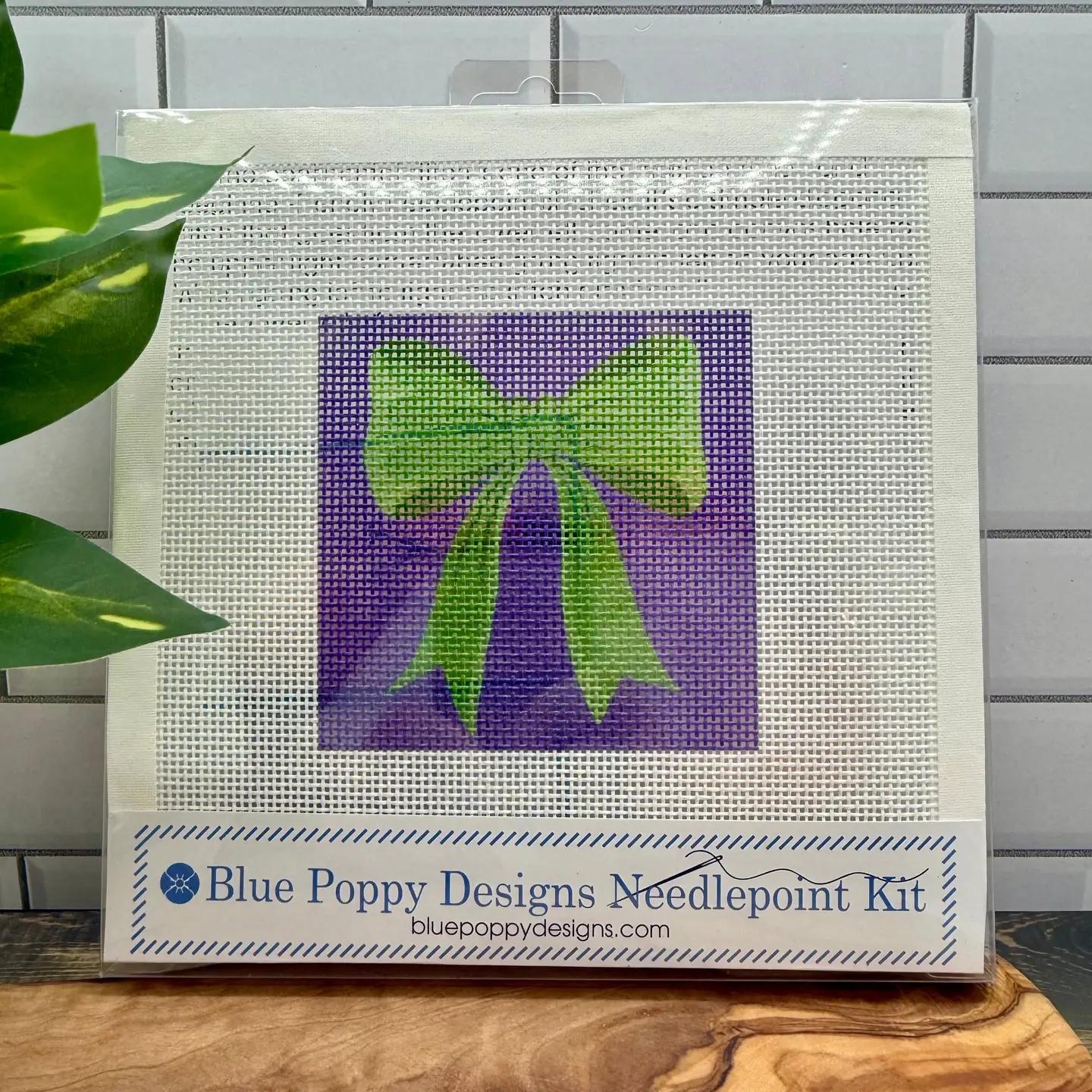 Bow (Green and Violet) Needlepoint Kit | default - #NP88-OBJ-003