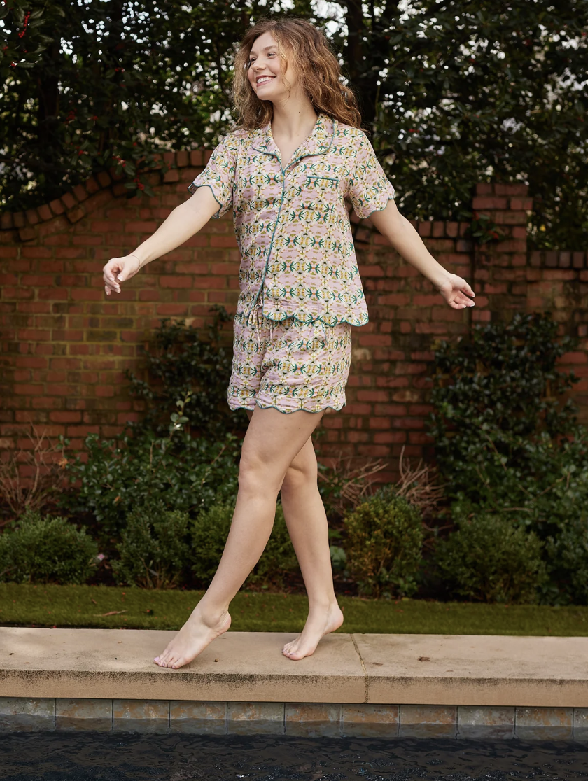 Scalloped Pajama Set Short