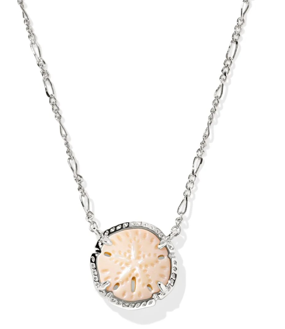 Sand Dollar Pndt Nck Rhod Natural Mop