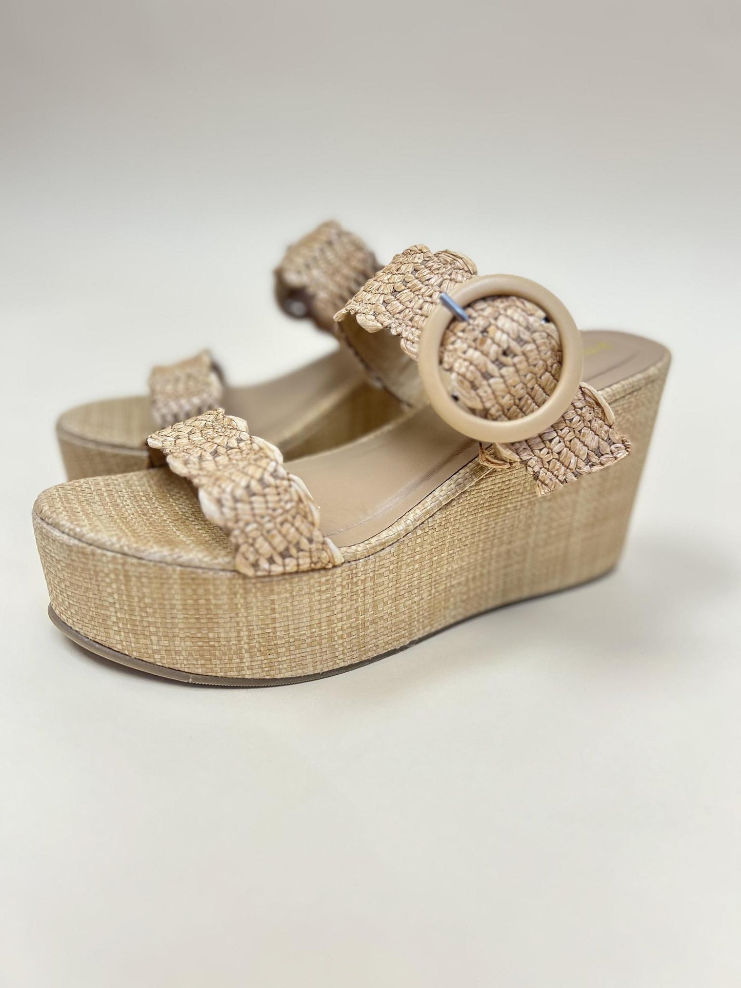 Double Band W/ Buckle Tan Woven
