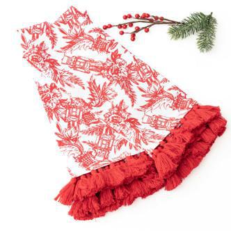 Nutcracker Toile Tassel Kitchen Towel Set of 2