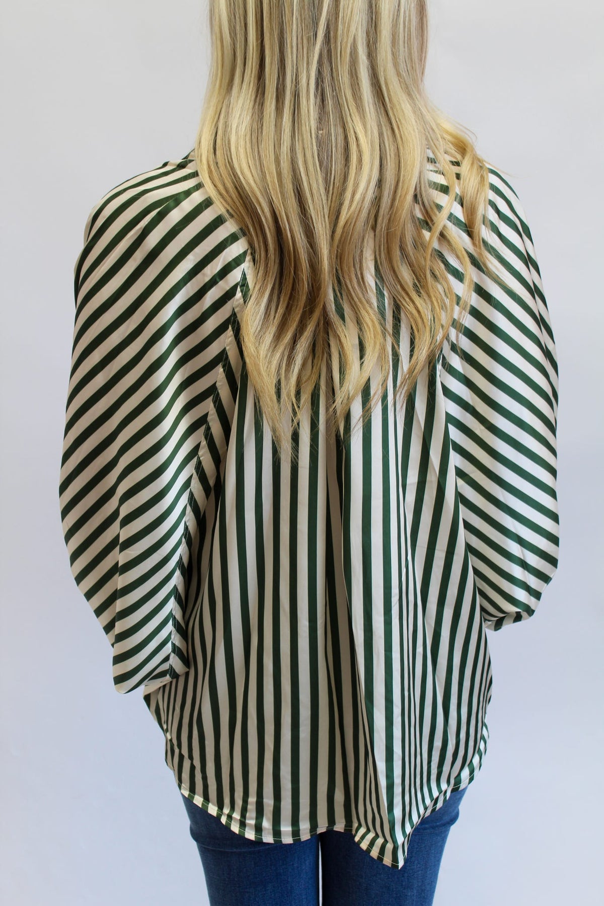 Starla Stripe Puff Sleeve Buttondown Top