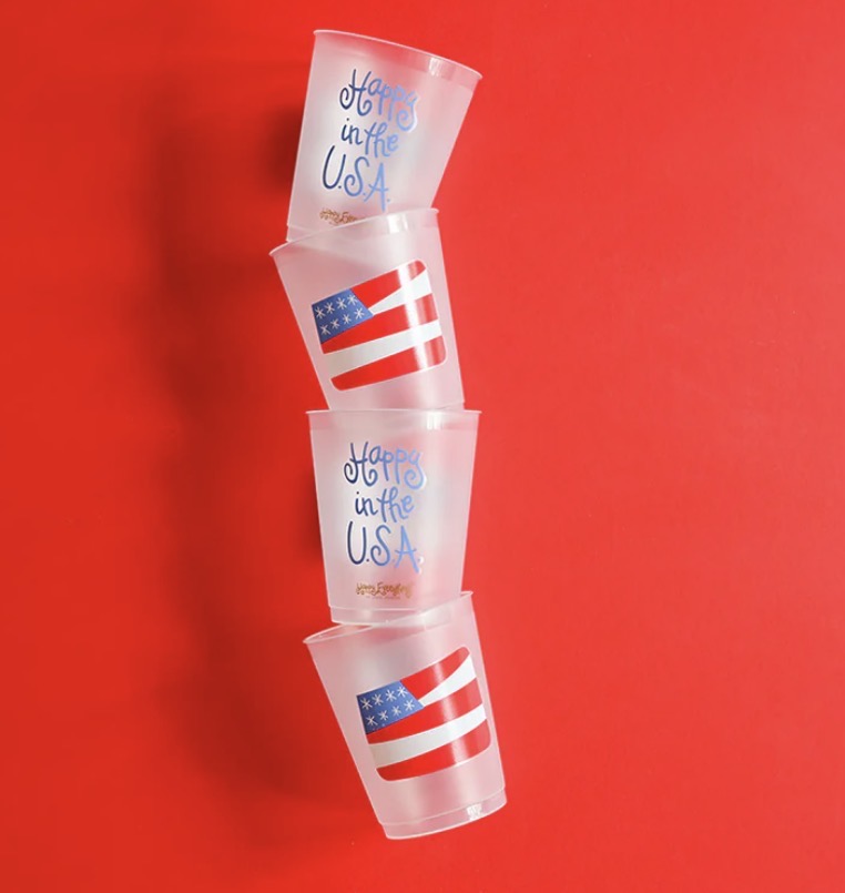 Flag Frosted Cups Set of 10