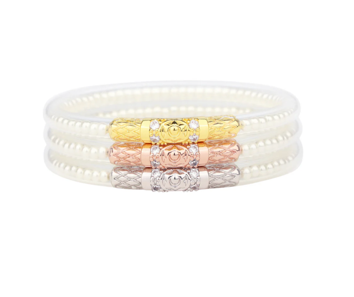 Three Queens All Weather Bangle (AWB) - White Pearl