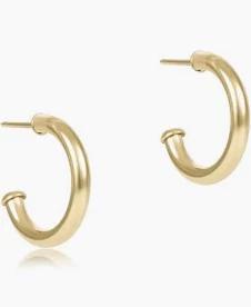 Round Gold 0.5'' Post Hoop-2mm-Smooth