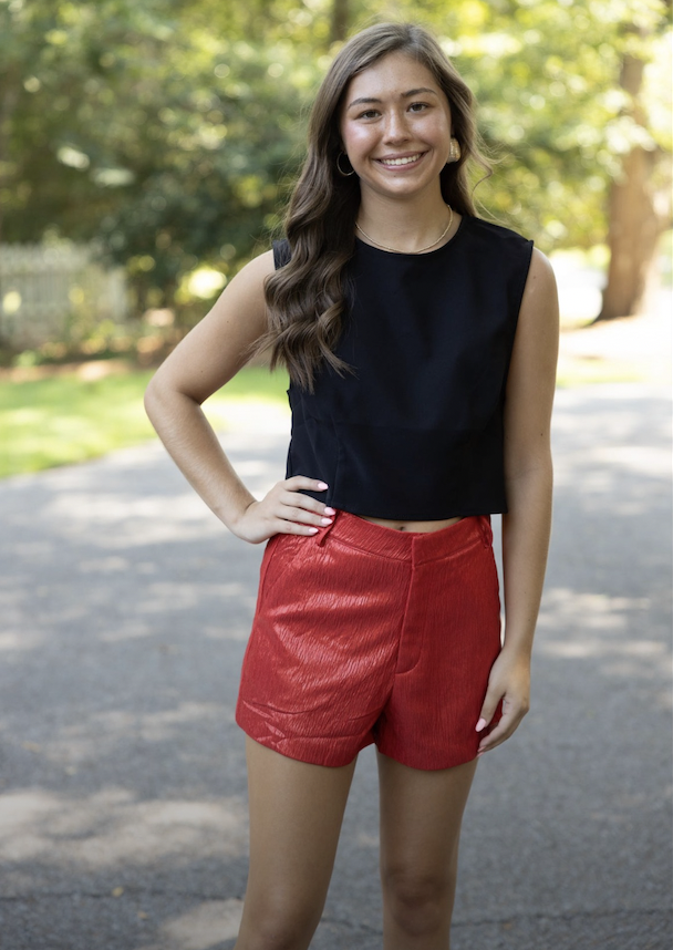 High-Waisted Texturized Shorts
