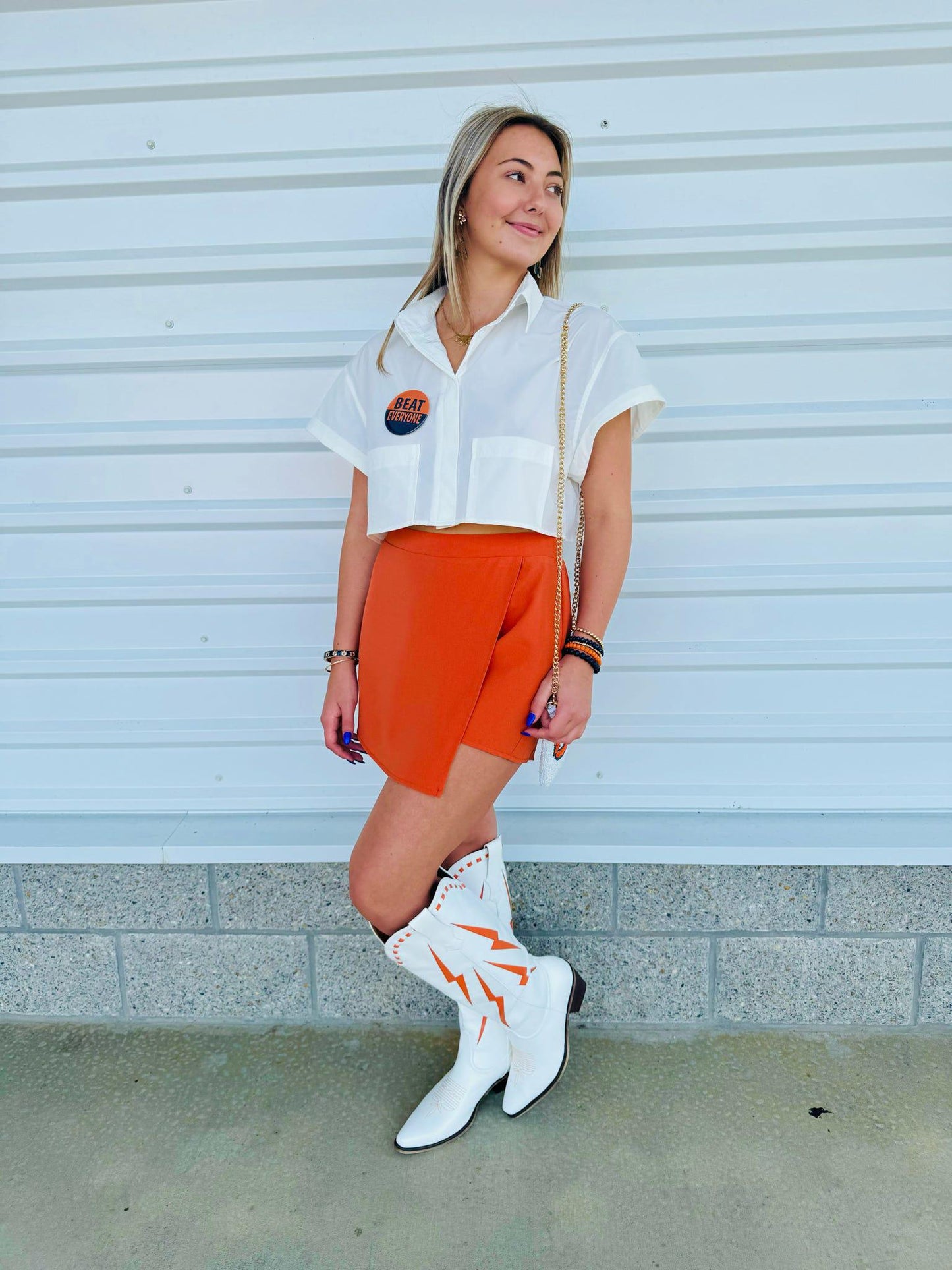 Button Down Cropped Shirt