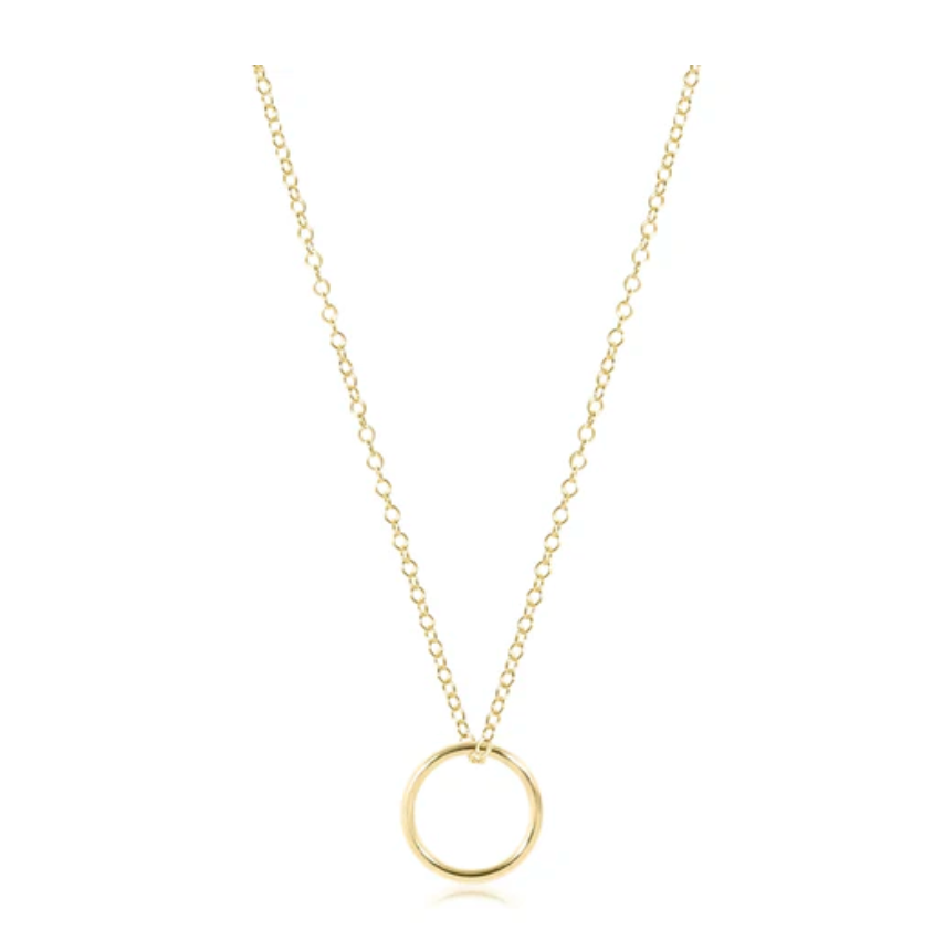 16" Necklace Gold - Halo Gold Charm