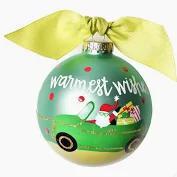 WARMEST WISHES ROUND GLASS ORNAMENT